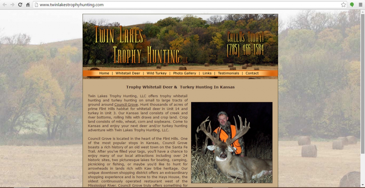 Council Grove, Kansas Hunting Web Design