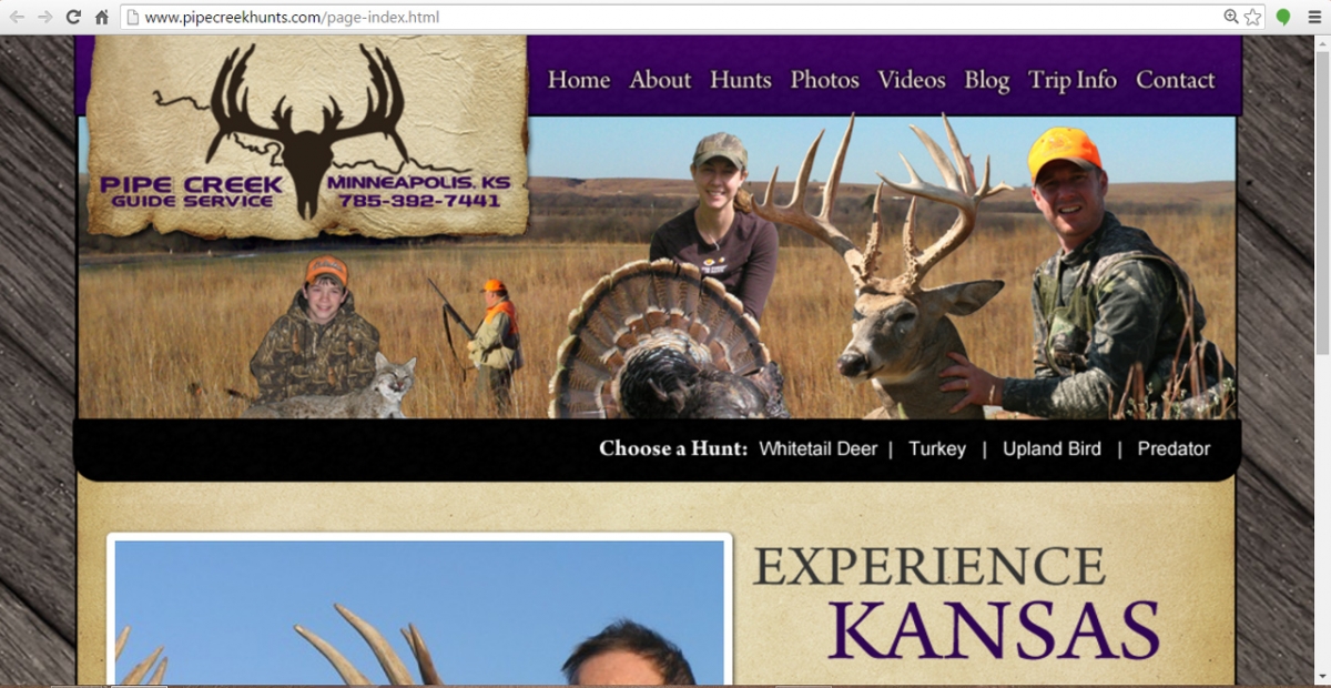 Minneapolis, Kansas Hunting Web Design