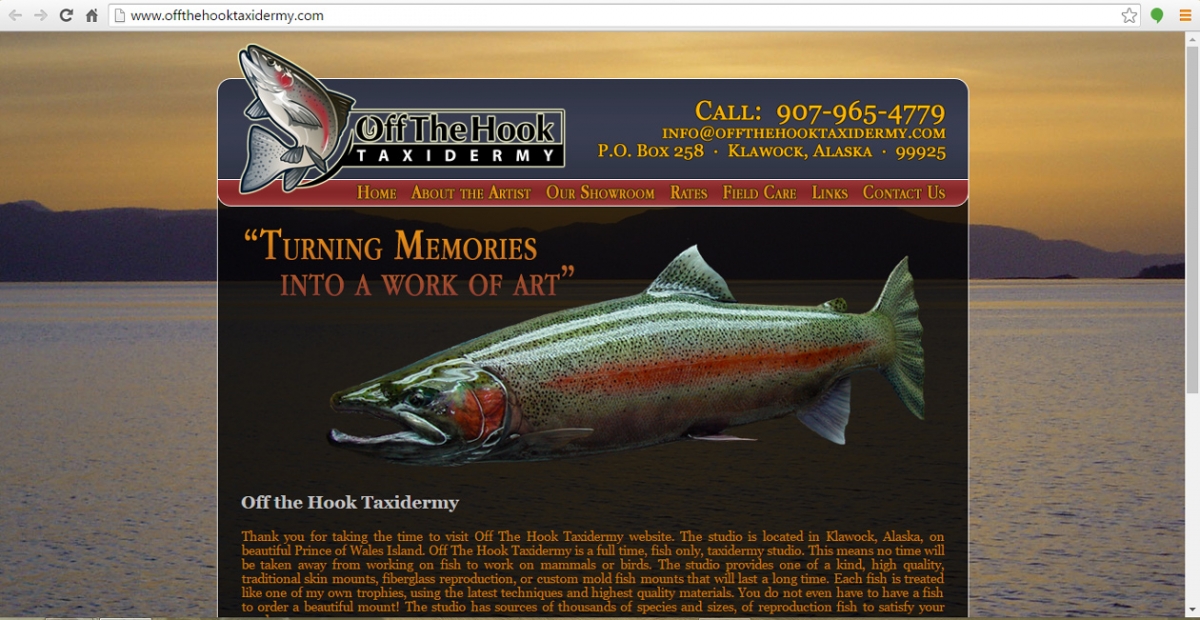 Klawock, Alaska Taxidermy Web Design