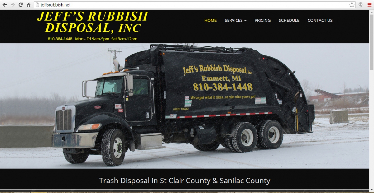 Emmett, Michigan Trash Disposal Web Design