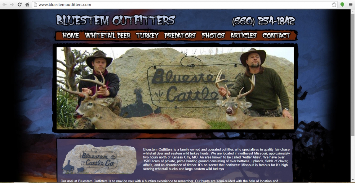 Sheridan, Missouri Hunting Web Design