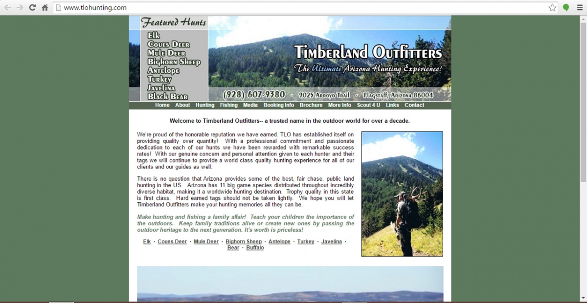 Flagstaff, Arizona Hunting Web Design