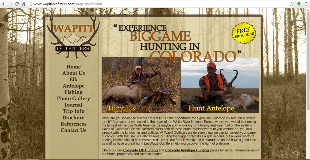 Colorado Springs, Colorado Hunting Web Design