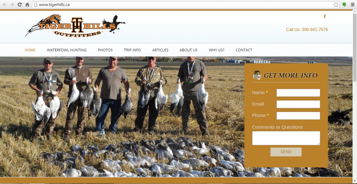 Saskatchewan, Canada Hunting Web Design