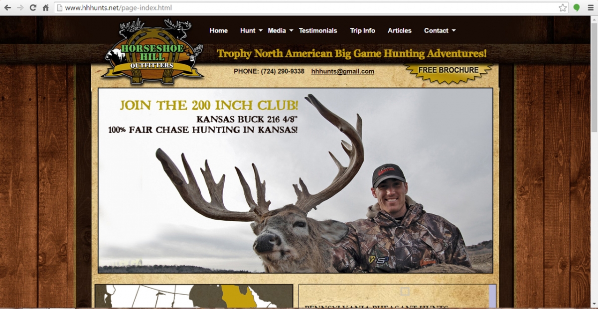 Slippery Rock, PA Hunting Web Design