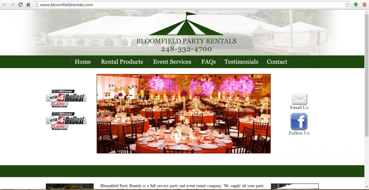 Party & Tent Rental Web Design