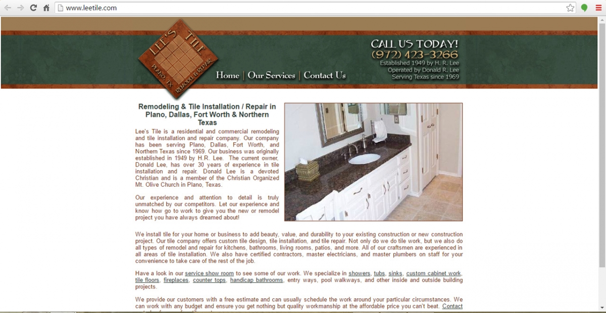 Plano, Texas Contractor Web Design