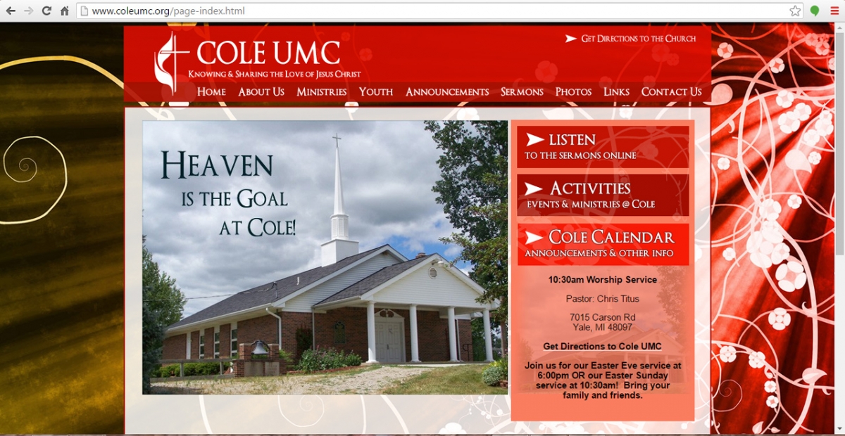 Yale, Michigan Church Website Design