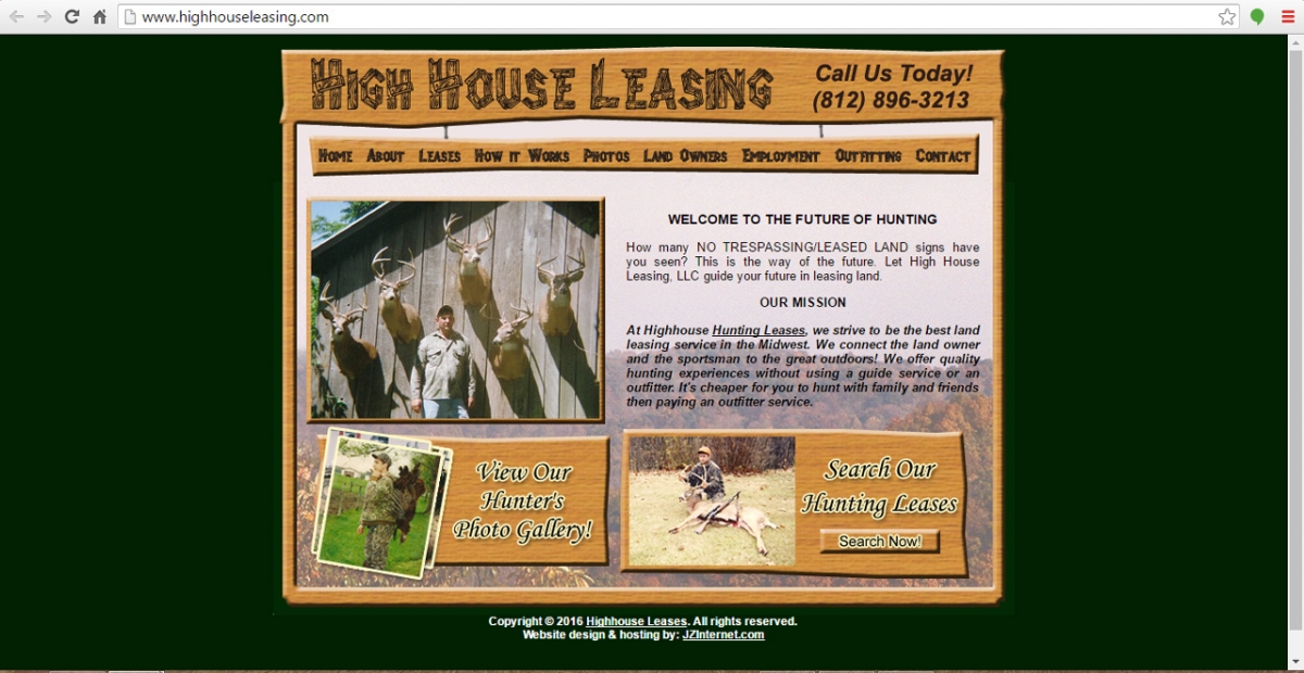 Indiana Hunting Lease Web Design