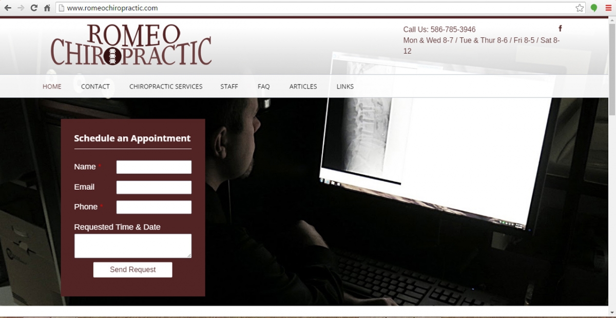 Romeo, Michigan Chiropractic Web Design